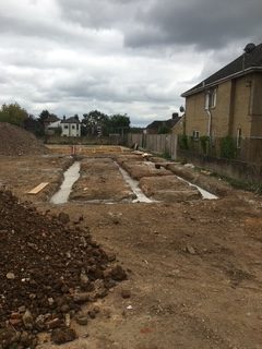 Residential block foundations poured